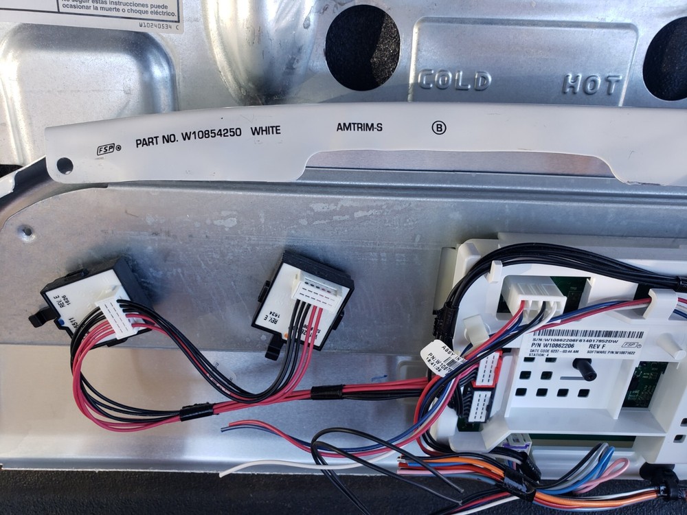 WHIRLPOOL WASHER CONSOLE ASSEMBLY W/ MOTHERBOARD KNOBS SHIELD W10862206 REV F