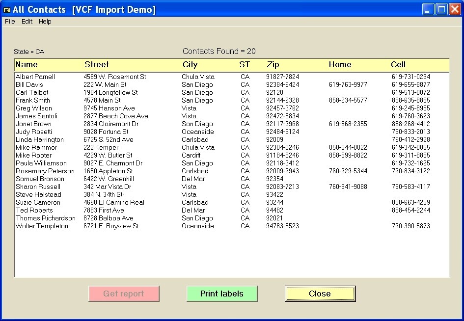 Print labels! PC Software prints mailing labels, envelopes. Mass mail, contacts.