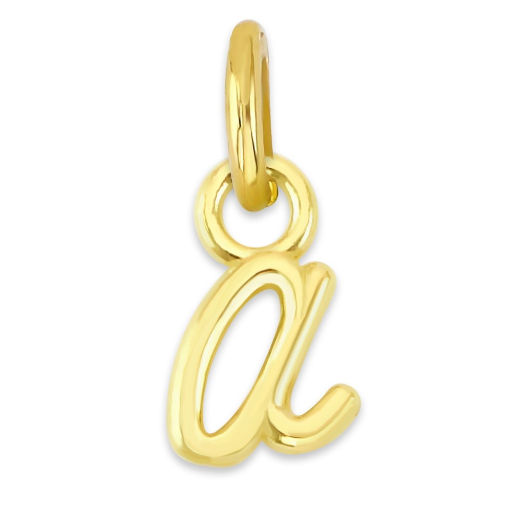 Solid Gold Lowercase Initial Charm in 10k or 14k, Tiny Letter Charm for Bracelet