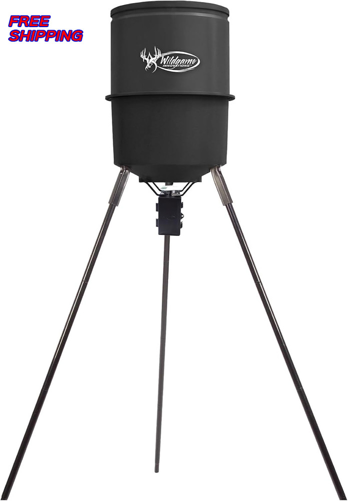 Quick Set 270 lb Game Feeder with Digital Timer Durable Tripod Corn/Pellet Hun