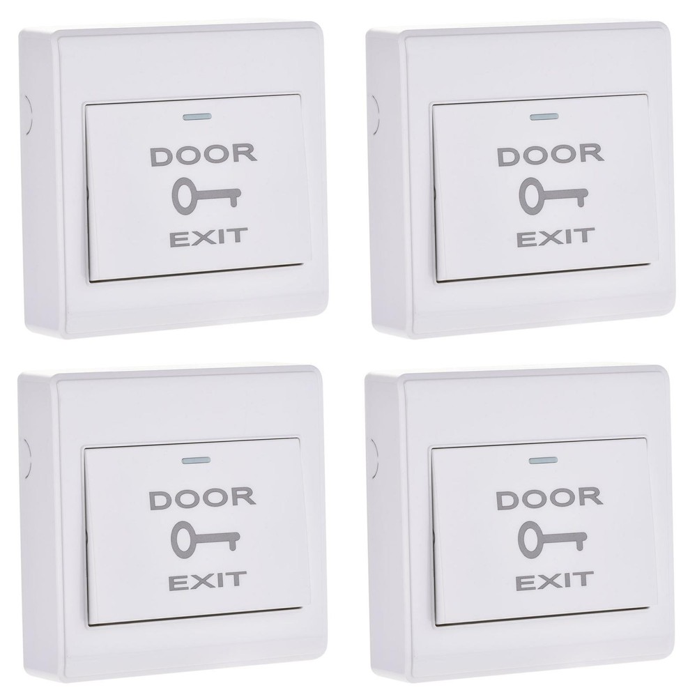 4 Pcs Push to Exit Button Release Switch PC Panel 86mmx86mm 12V 3A White