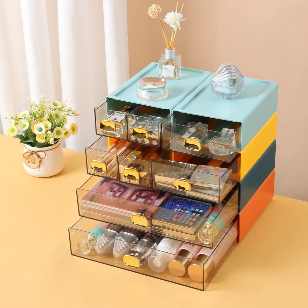 Spacious Desktop Storage Box, 1 Large Storage Drawer, Stackable Office Desk D...