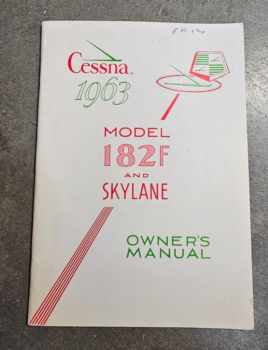 Cessna 1963 Owner's Manual Model 182F Skylane