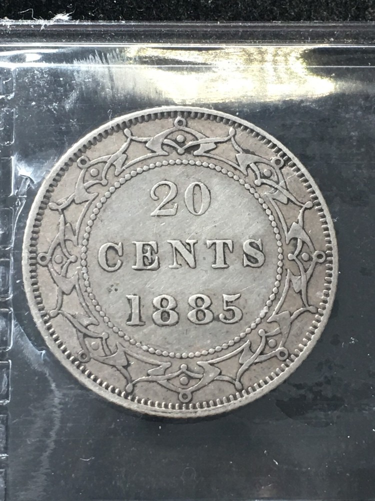1885 ICCS Graded Newfoundland, ¢20 Cent, **VF-30**