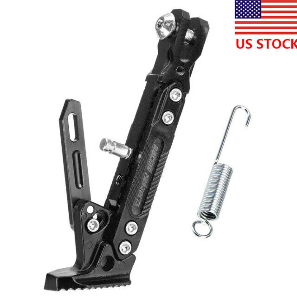 CNC Aluminum Motorcycle Adjustable Kickstand Foot Side Stand Support Universal