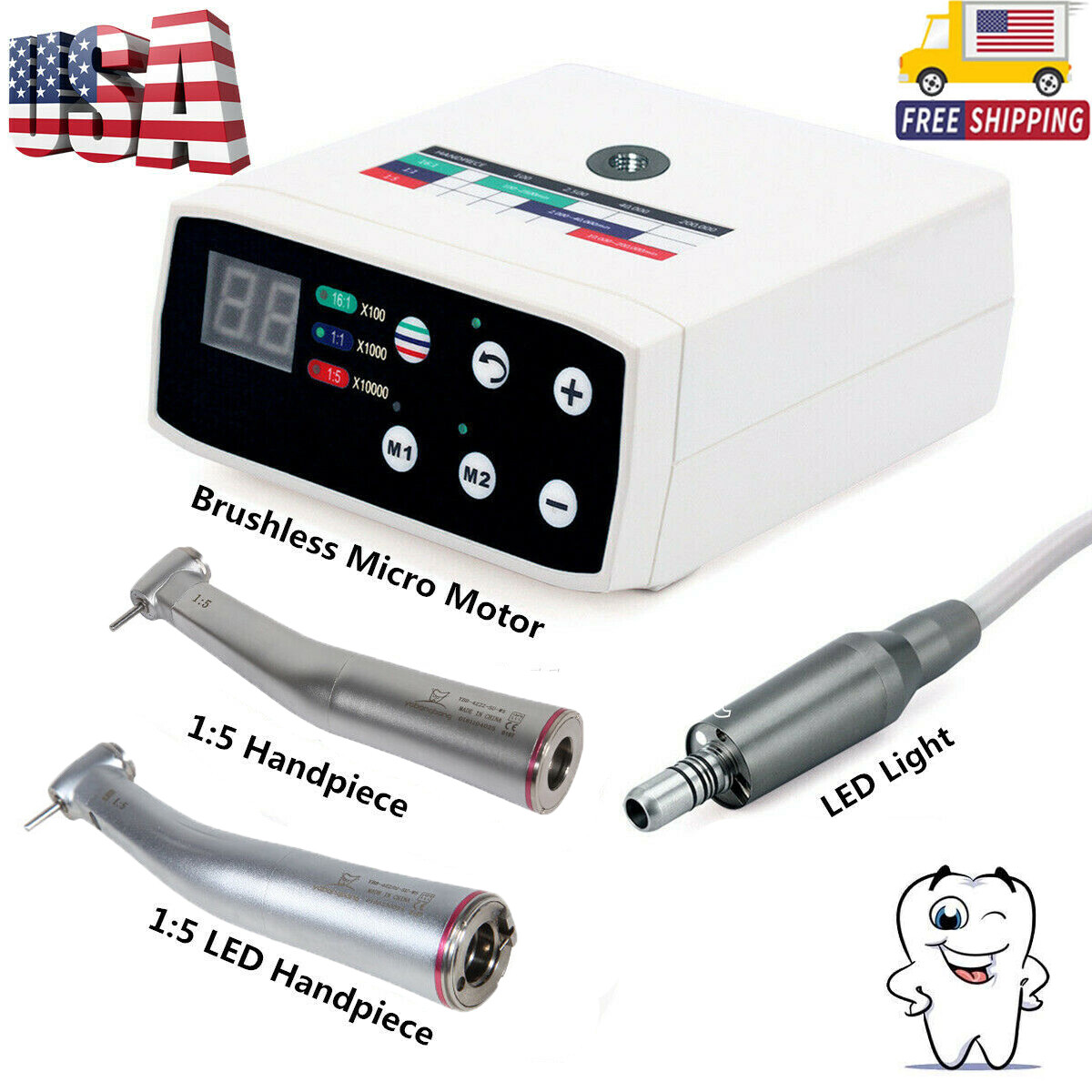 Dental LED Brushless Electric Micro Motor / 1:5 Increasing Handpiece Fit NSK st