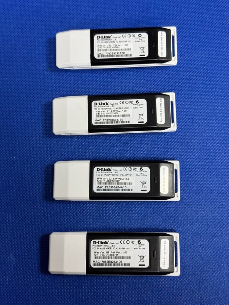 (1) D-Link DWA-140 RangeBooster Draft 802.11n Wireless USB Adapter