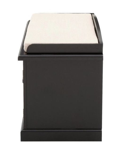 Home Decorators Collection Worn Black 2-Door Storage Bench