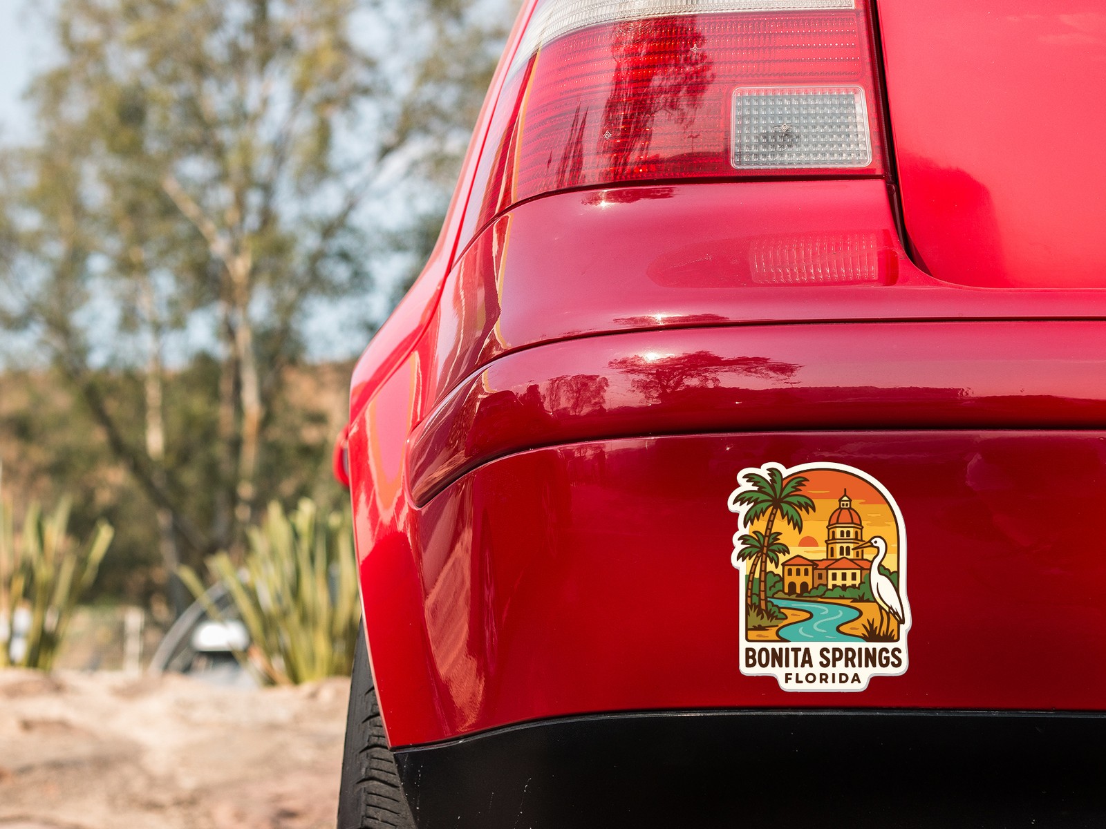 Bonita Springs Florida Sticker Decal Vinyl Die-Cut City Skyline Landmark Design