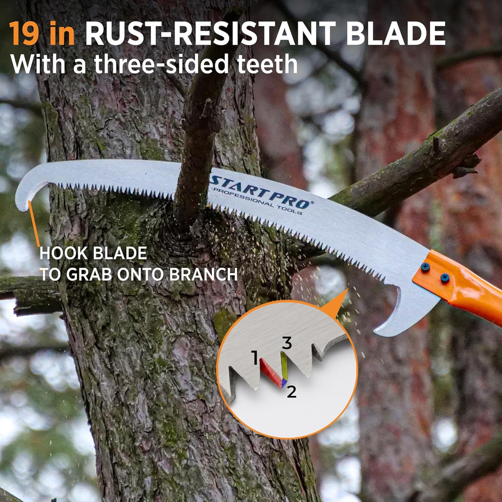 Startpro 29Ft Reach Tree Pruning Saw, Telescopic Manual Lightweight Extendable 2