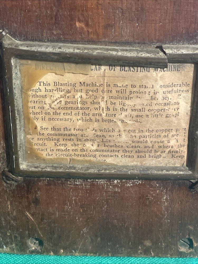 ANTIQUE ''DU PONT'' BLASTING MACHINE NO. 2