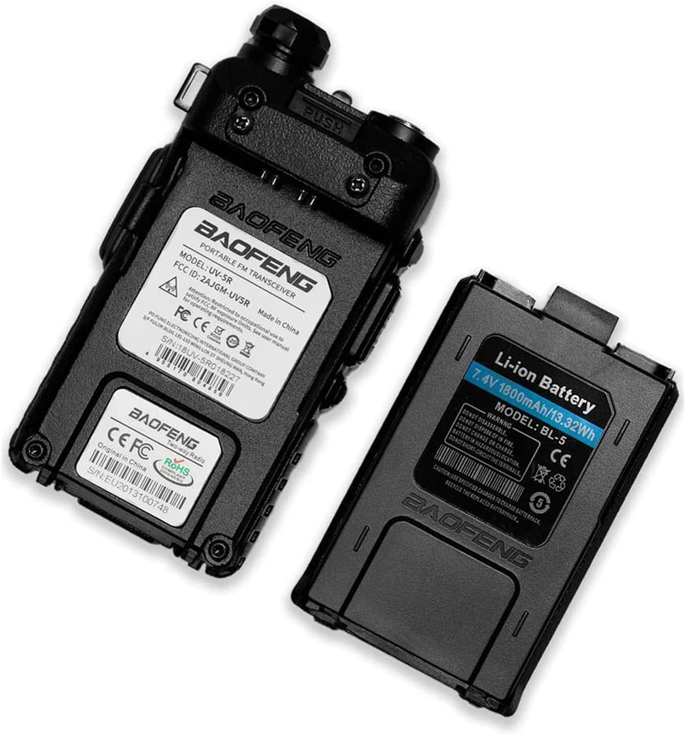 US 2x Baofeng UV-5R Dual-Band V/UHF FM Transceiver Ham Two-way Radio Scanner