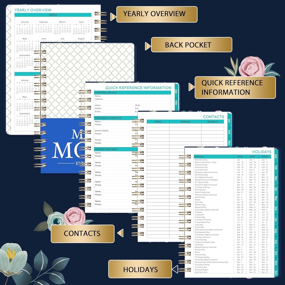 Multifunctional 2026 Calendar Planner - Stylish Design with Convenient Features