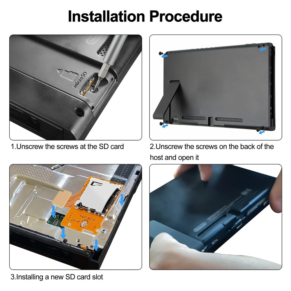 2pcs Micro SD Card Slot Socket Reader Replacement for Nintendo Switch HAC-SD-01