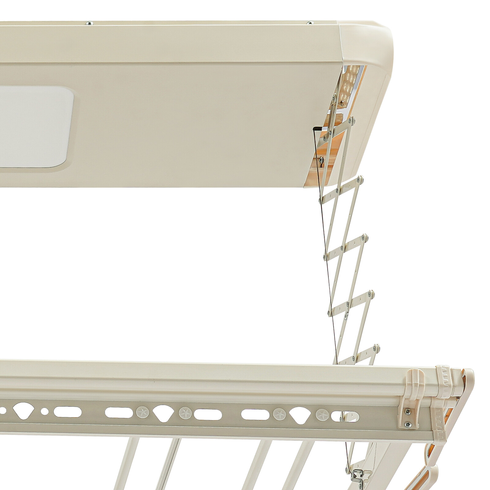 8 Rods Ceiling-mounted Clothesline Resealable Vertical Drying Rack Led Light 24W