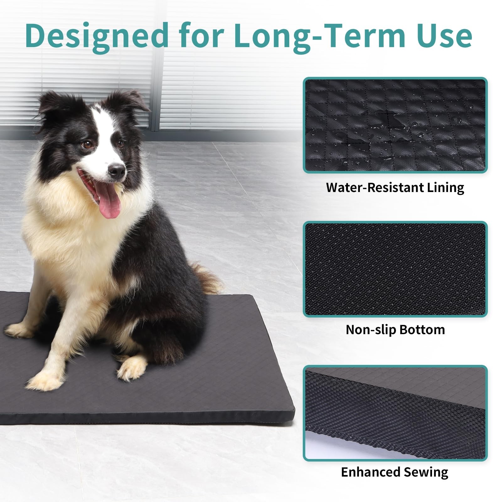 Indestructible Dog Beds, Chew Proof Dog Crate Pad for Aggressive Chewer, Wash...