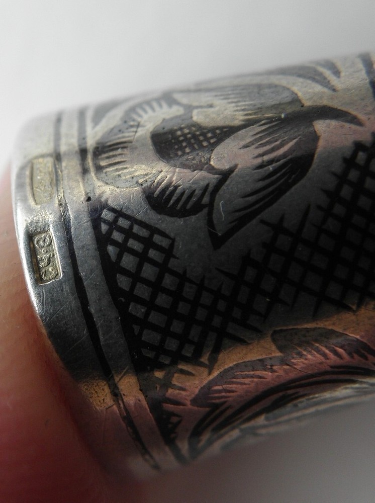 Lot 2 Antique Soviet Empire Thimbles Silver 875