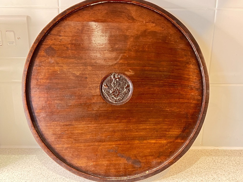 WW2 Loyal North Lancashire Regt wood Tray 6th Btn India Soldier souvenir 35cm