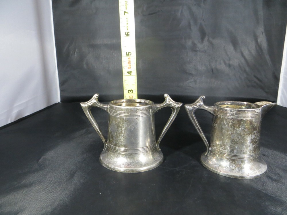 Vintage Sheffield Silver-Plated Creamer & Sugar Set Open