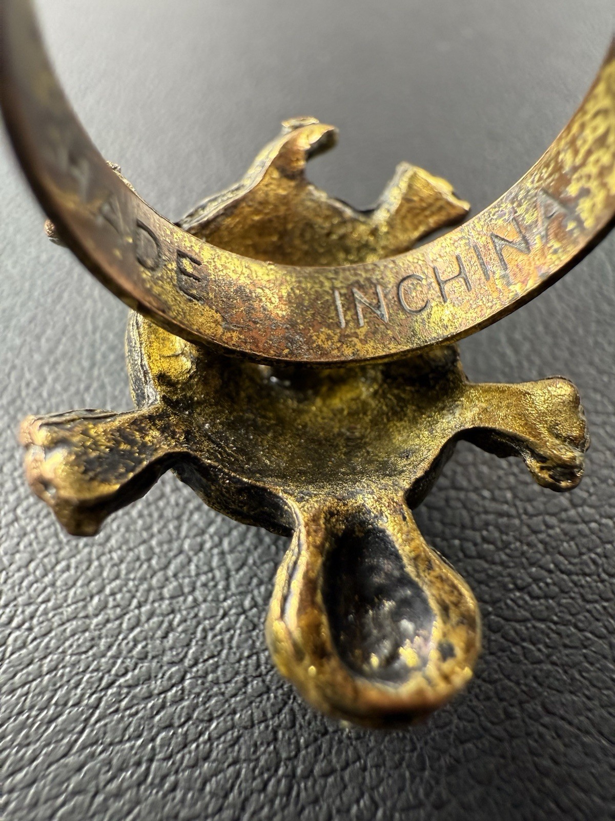 Gold Tone Pink Rhinestone Double Turtle Ring Size 5-7 Jewelry