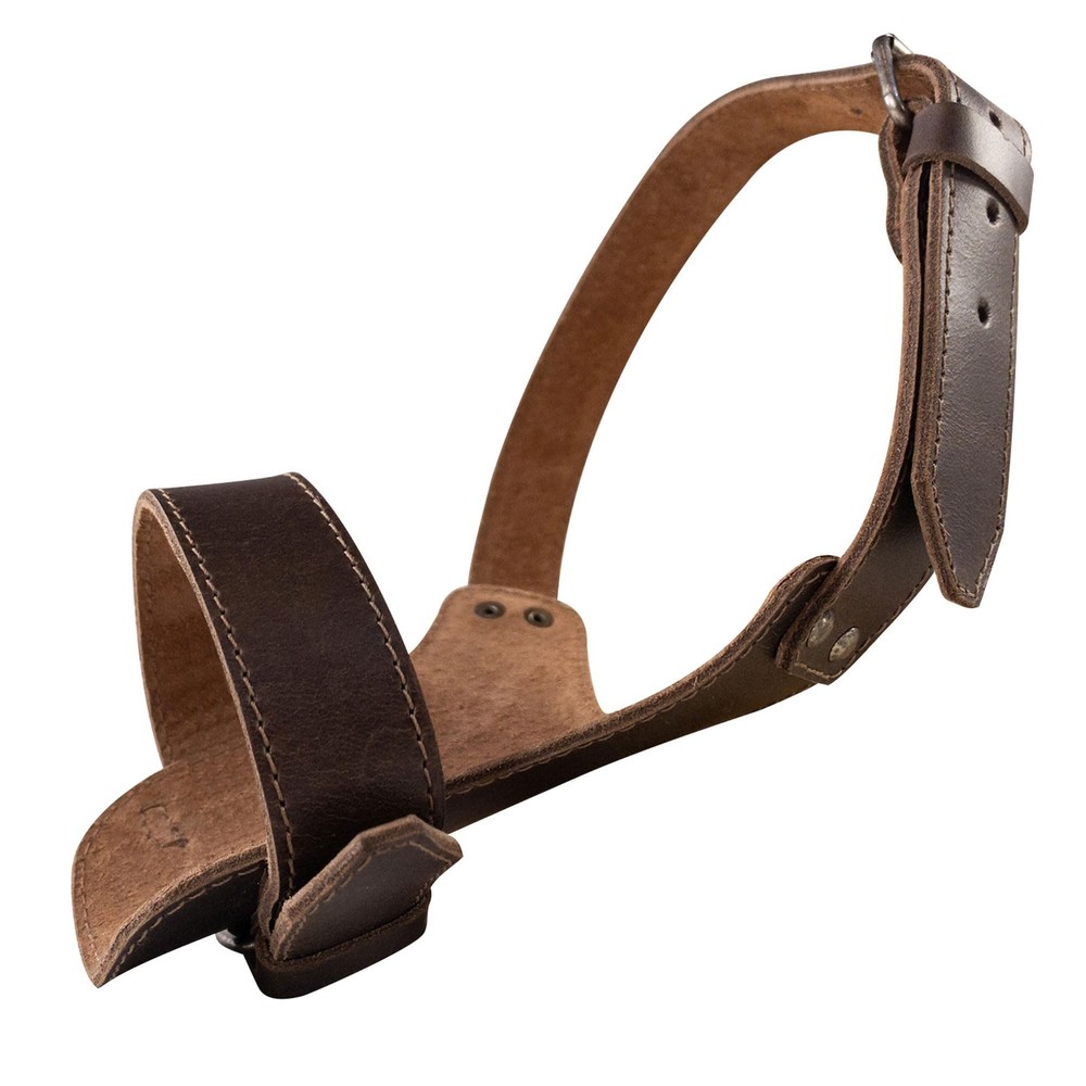 , Adjustable Muzzle, Prevents Chewing, Rustic Guard, Pet Accessory, Full Grai...