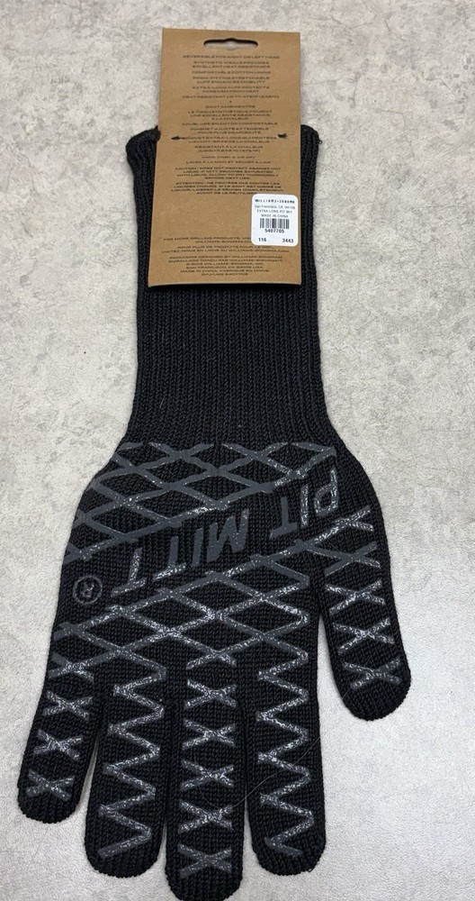 Williams-Sonoma Extra Long Reversible Black Pit Grilling Mitt NWT