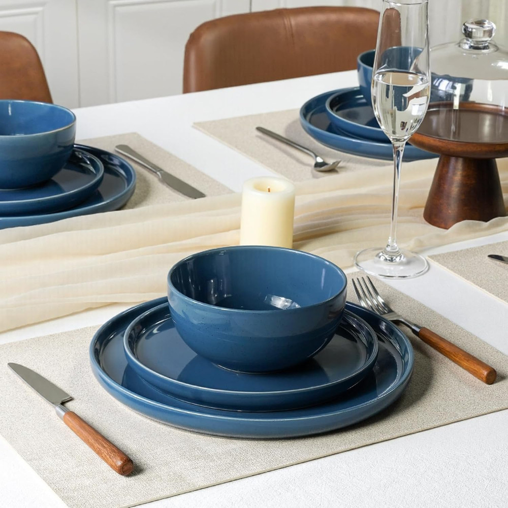 Kitchen Plates and Bowls Set Dinner Set for 4 Handpainted Dinner Ware Sets, Micr