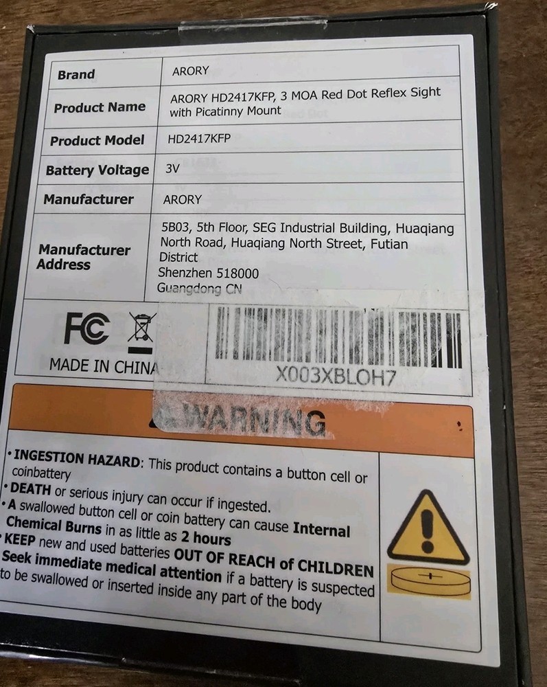 ARORY Red Dot Sight - Shake Awake Micro Reflex Sight - HD2417KFP