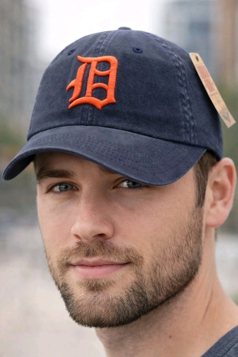Detroit Tigers Orange D Washed Low Crown Hat