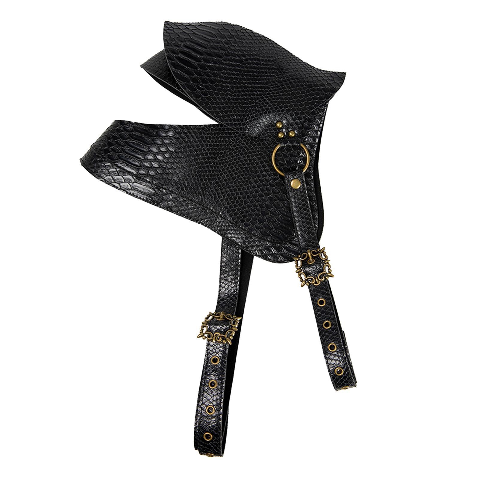 Medieval Leather Shoulder Armor Steampunk PU Leather Shoulder Cover Cape