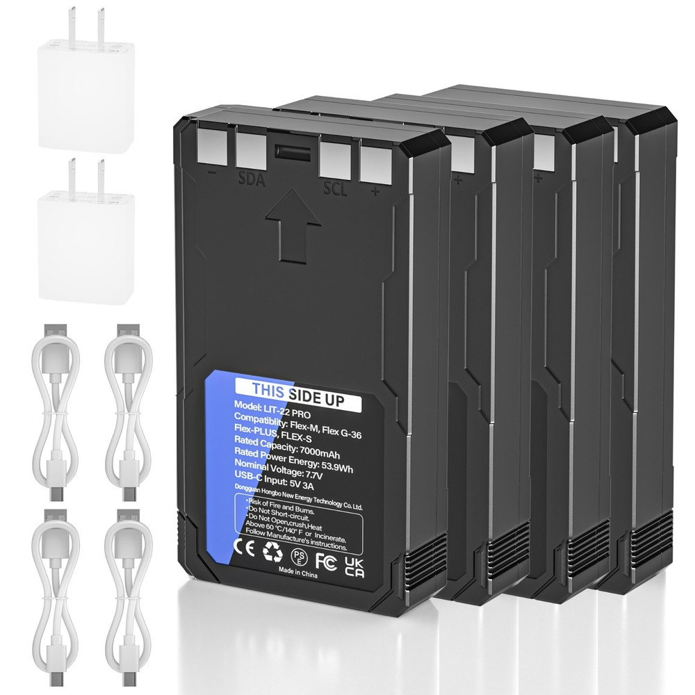 4-Pack Rechargeable LIT-22 Battery Compatible with Trail Camera Flex-M Flex G-36