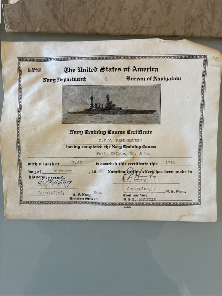 WWII LOT PHOTOS DOCUMENTS NOTCHED DOG TAGS