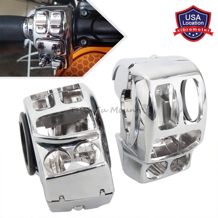 Chrome Hand Control Switch Housing Cover for Harley Road King FLHR/I 2014-2022