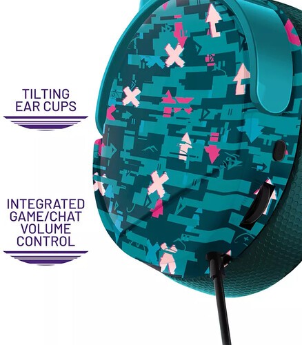 PC Accessory: Wired Headset - 4Gamers C6-100 GLITCH - Teal: Compatible with PC,