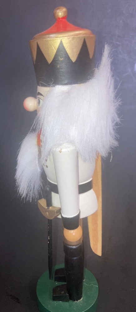 Kurt Adler Christmas Nutcracker 10" Original Box White Gold