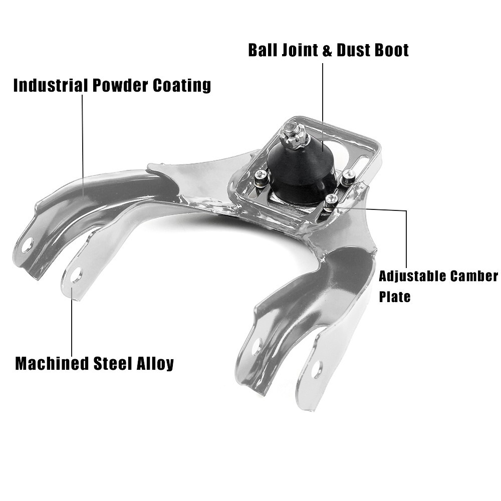 Silver Front Upper Control Arm Adjustable Camber Kit for 92-95 Honda Civic EG EJ