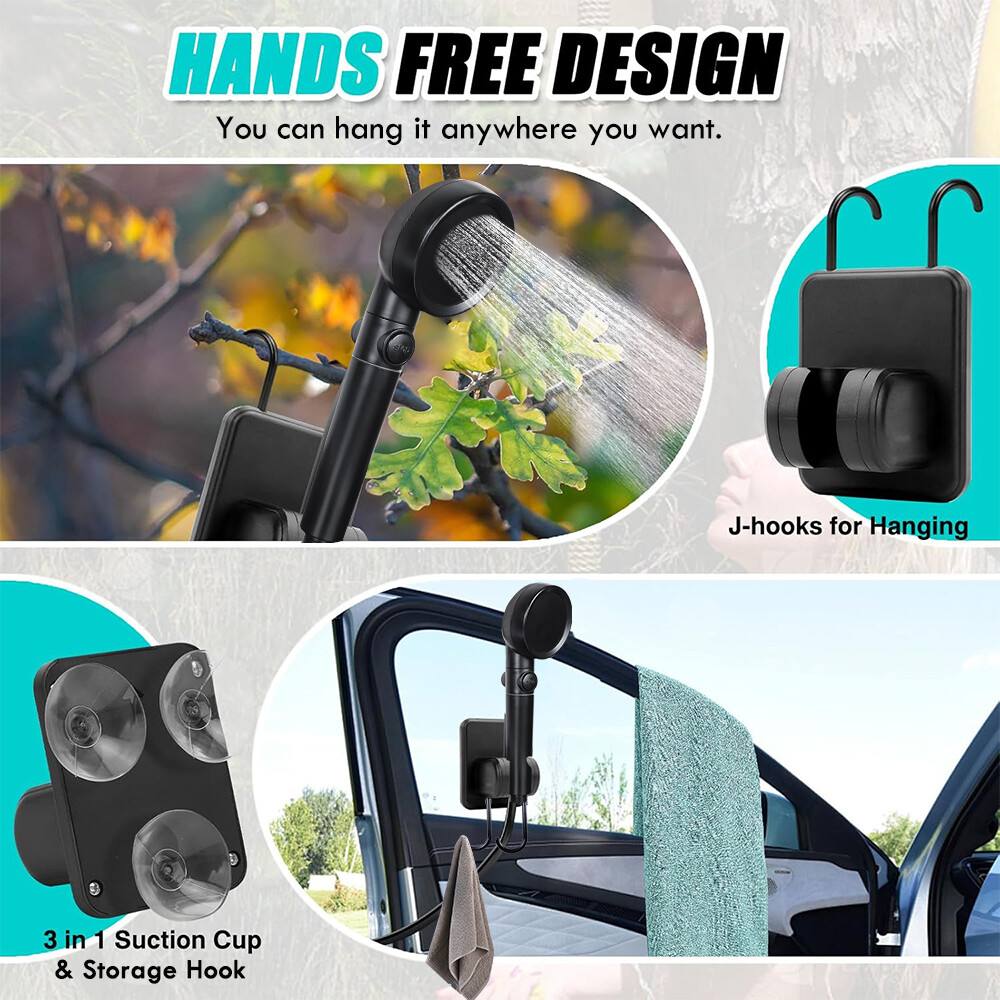 Portable Camping Shower 6000mAh Rechargeable Outdoor Electric Camp Shower Pump