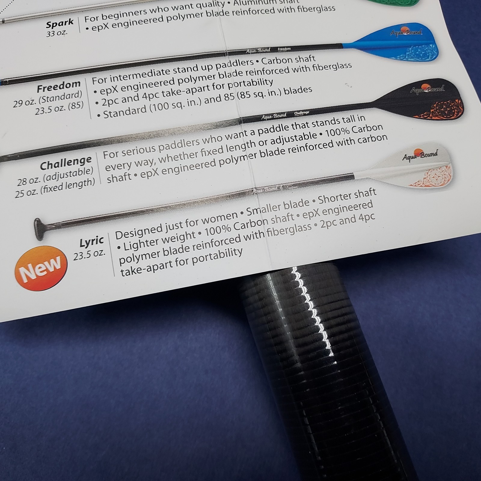 Aqua Bound 2pc Lyric 240 CM Kayak Paddle Made In The USA 70-80"