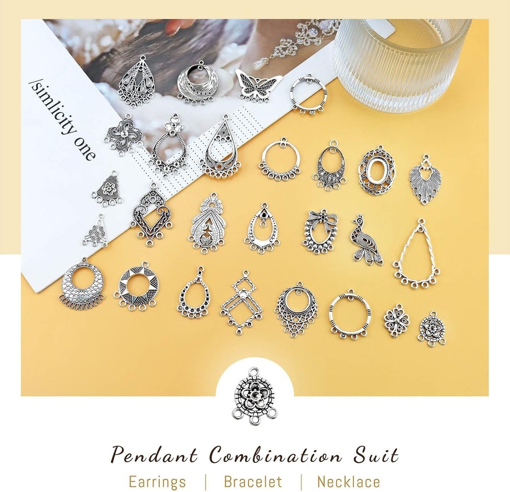Antiqued silver earring jewelry making kit
