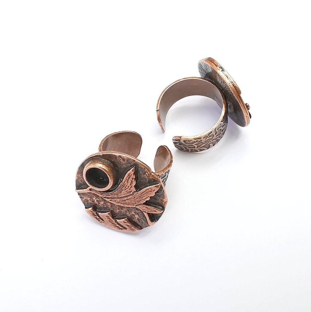 Bird Ring Blank Setting, Cabochon Mounting, Adjustable Resin Base, Inlay Ring