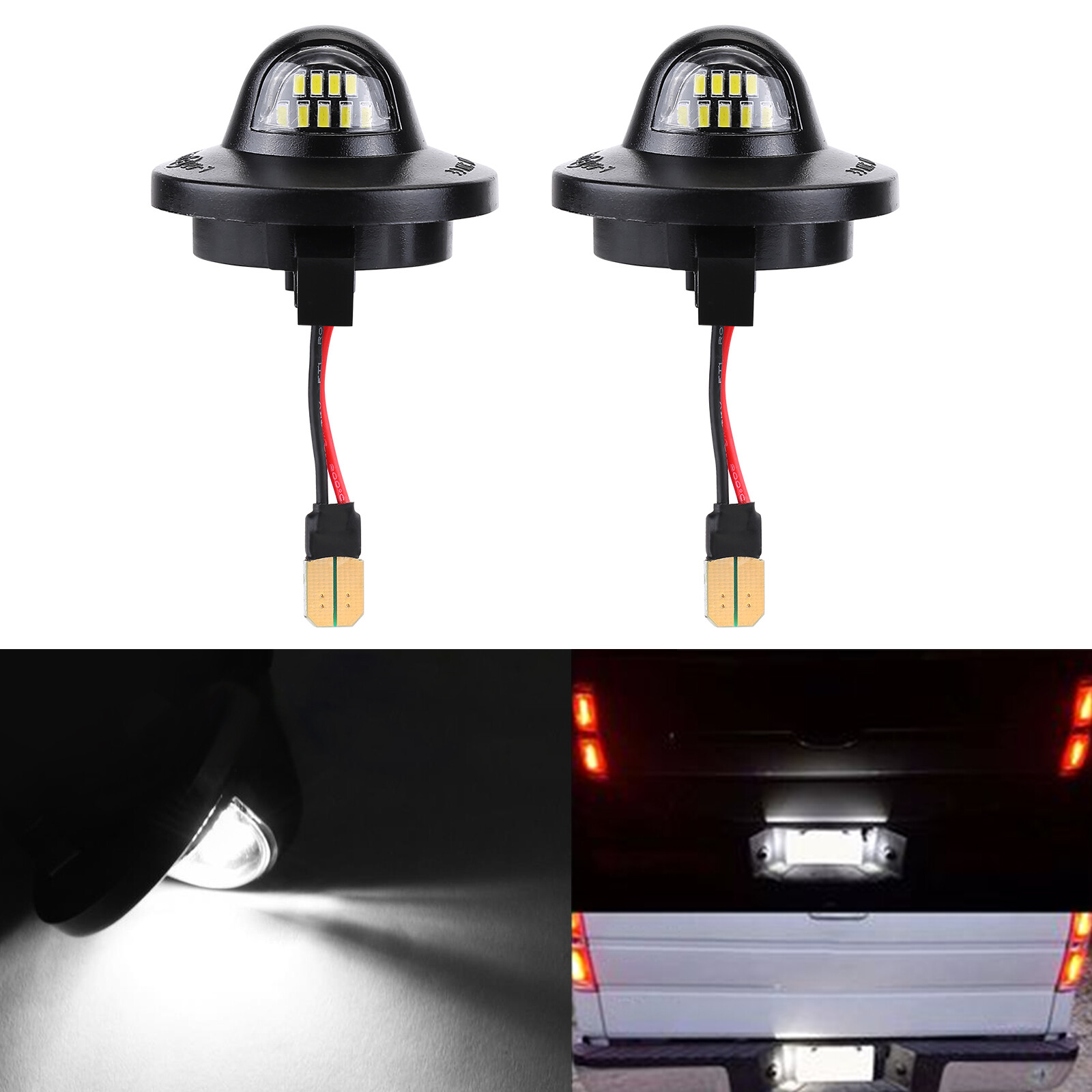 2X LED License Plate Light Rear Bumper Tag Assembly Lamp For Ford F150 F250 F350