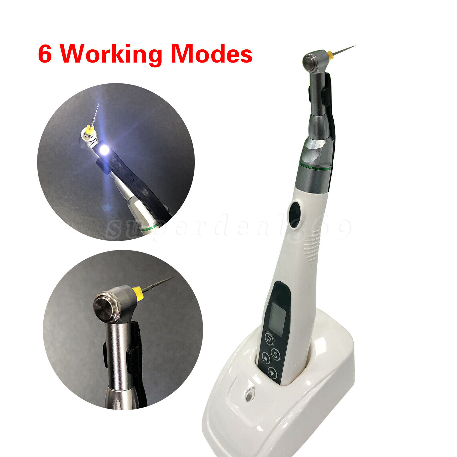 Dental LED Endo Motor Treatment Cordless 16:1 Reduction Contra Angle Handpiece