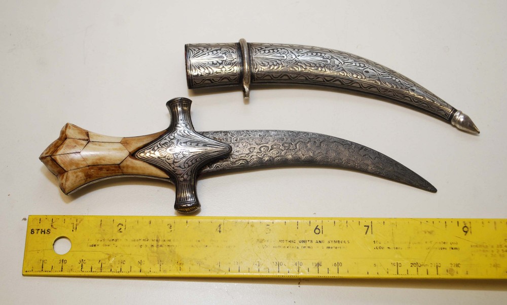 Vintage Indian Dagger with Bone Handle