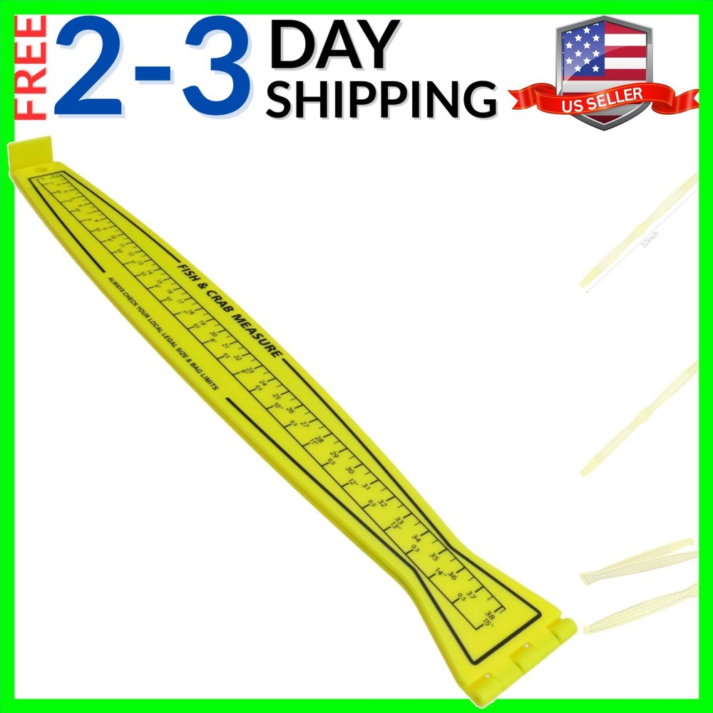Fish Measuring Board, 32in Foldable Portable Double-Sided Fish Ruler, Precise...