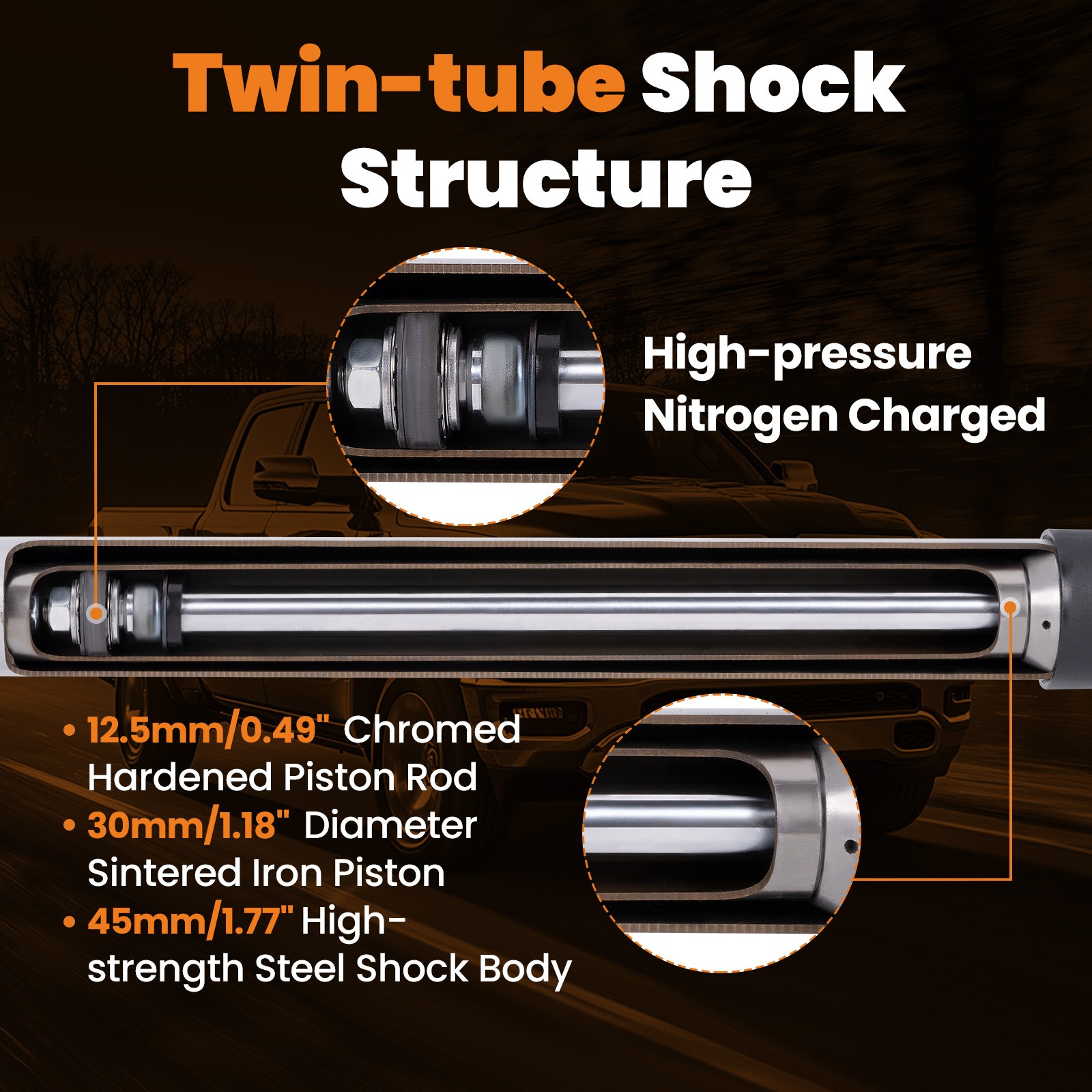Lowering Springs Shocks Drop Kit 2"/4" for Ram 1500 2WD 2009-2024 Standard Cab