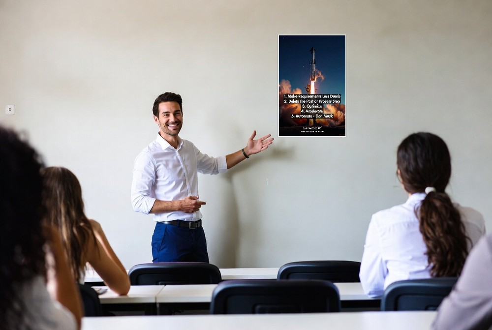 Elon Musk Engineering Principles Rocket Launch 12x18 Poster