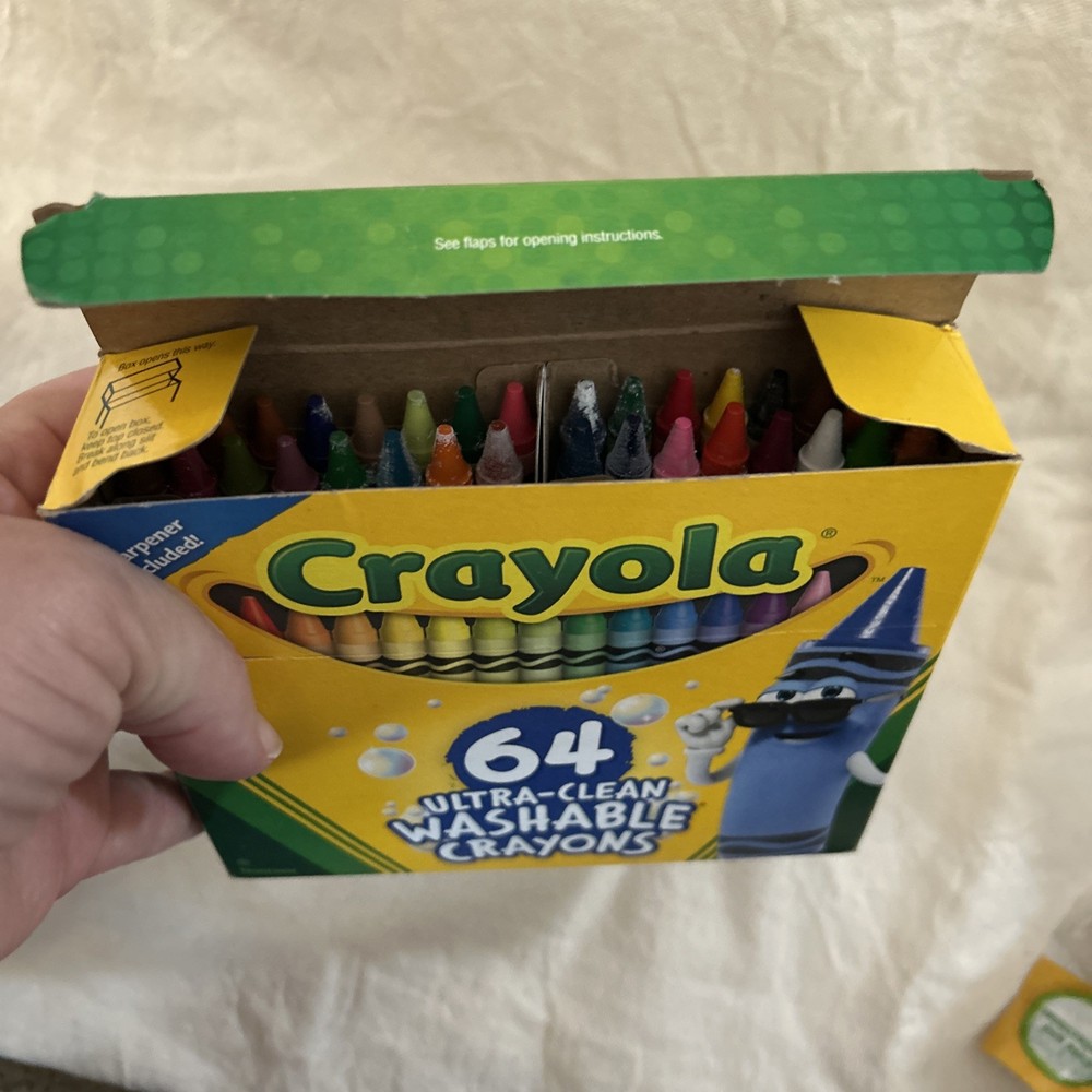 Crayola Ultra-Clean Washable Crayons with Sharpener - 64 Ct