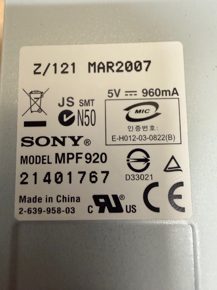 Sony MPF920 Floppy Drive