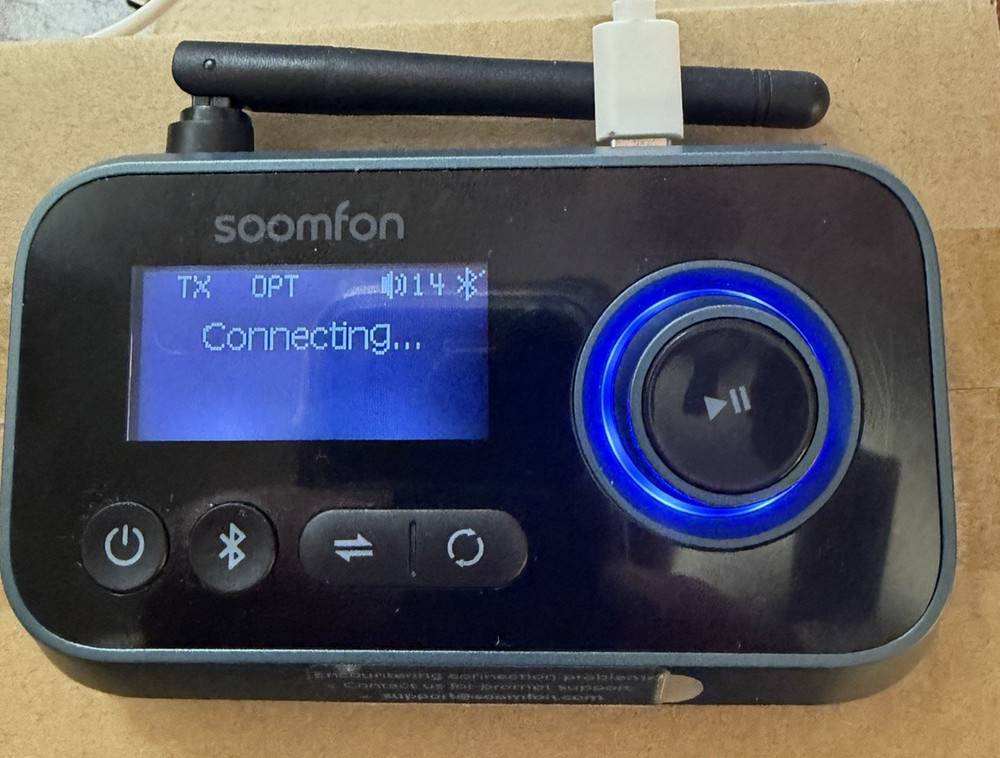 SOOMFON Bluetooth Transmitter for TV 3-in-1  5.0 Transmitter Receiver-USED