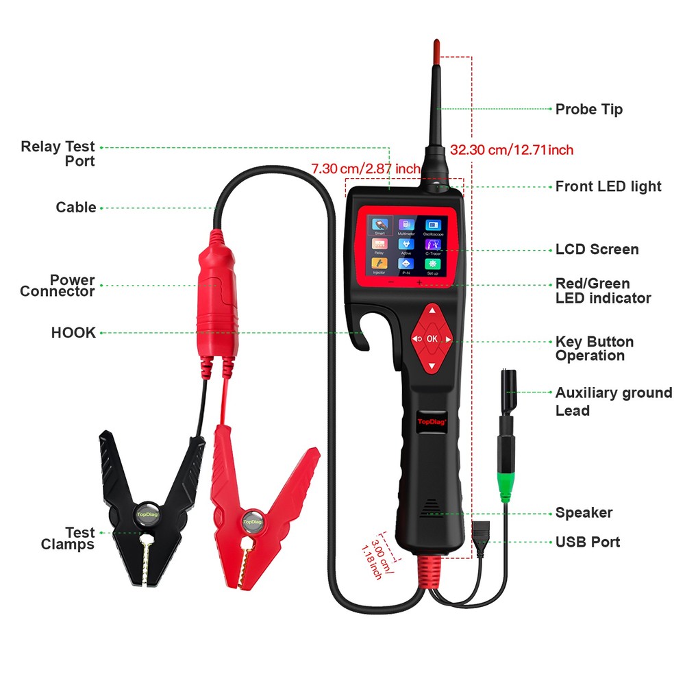 Smart Hook Car Power Tester Probe Kit Circuit Analyzer Multimeter Oscilloscope